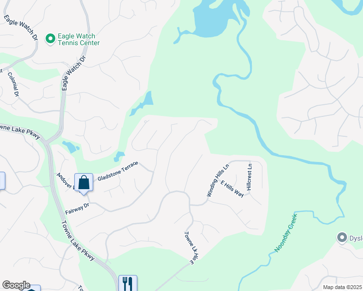 map of restaurants, bars, coffee shops, grocery stores, and more near 626 Goldpoint Trce in Woodstock