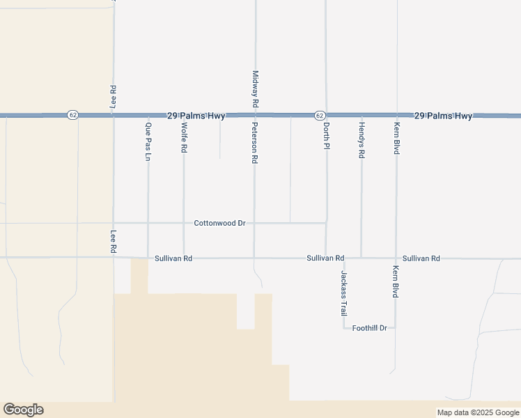 map of restaurants, bars, coffee shops, grocery stores, and more near 6767 Peterson Road in Twentynine Palms
