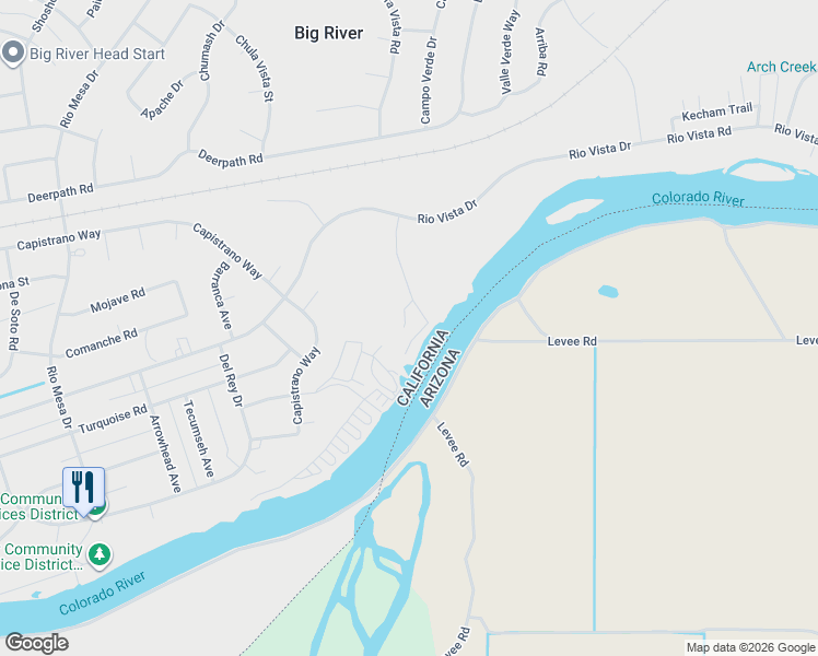 map of restaurants, bars, coffee shops, grocery stores, and more near 49 Sherwood Court in Big River