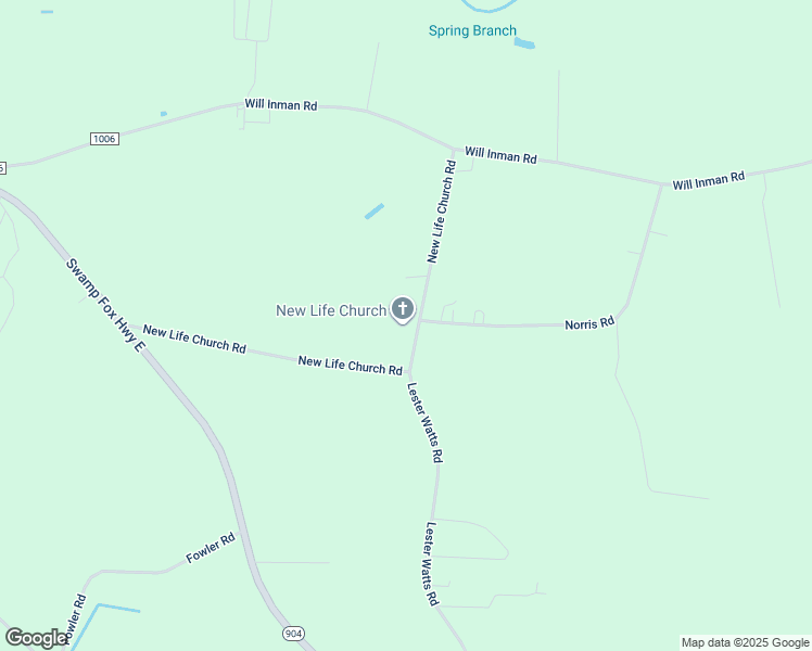 map of restaurants, bars, coffee shops, grocery stores, and more near 420 New Life Church Road in Tabor City
