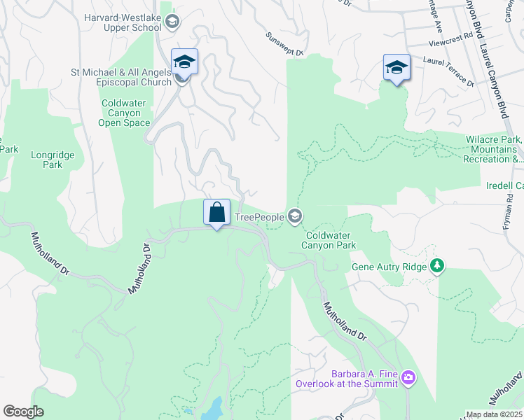 map of restaurants, bars, coffee shops, grocery stores, and more near 3140 Coldwater Canyon Avenue in Los Angeles
