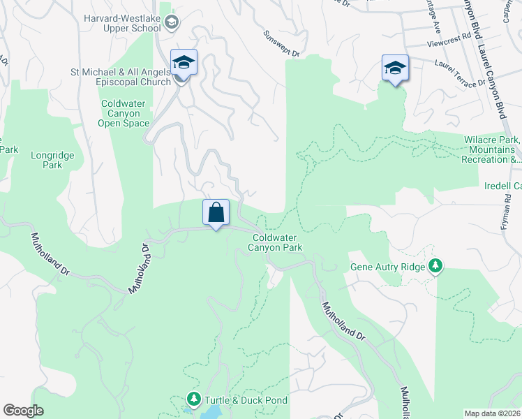 map of restaurants, bars, coffee shops, grocery stores, and more near 3140 Coldwater Canyon Avenue in Los Angeles