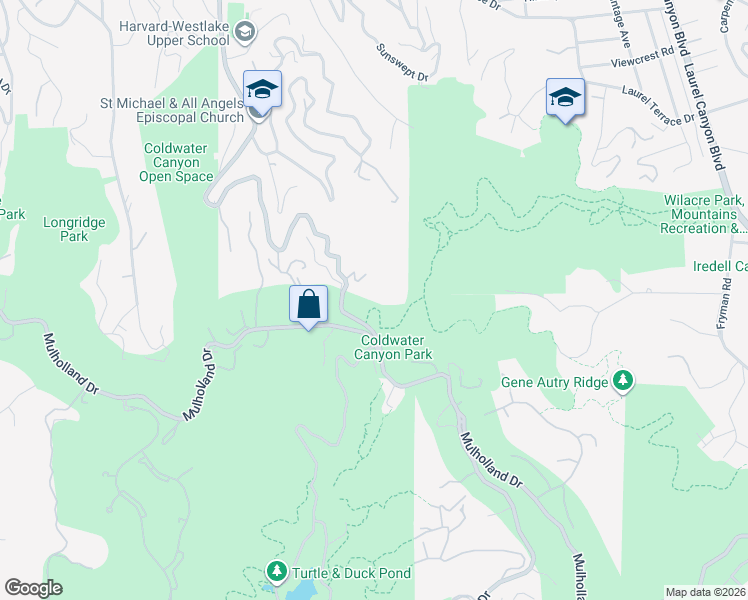 map of restaurants, bars, coffee shops, grocery stores, and more near 3140 Coldwater Canyon Avenue in Los Angeles