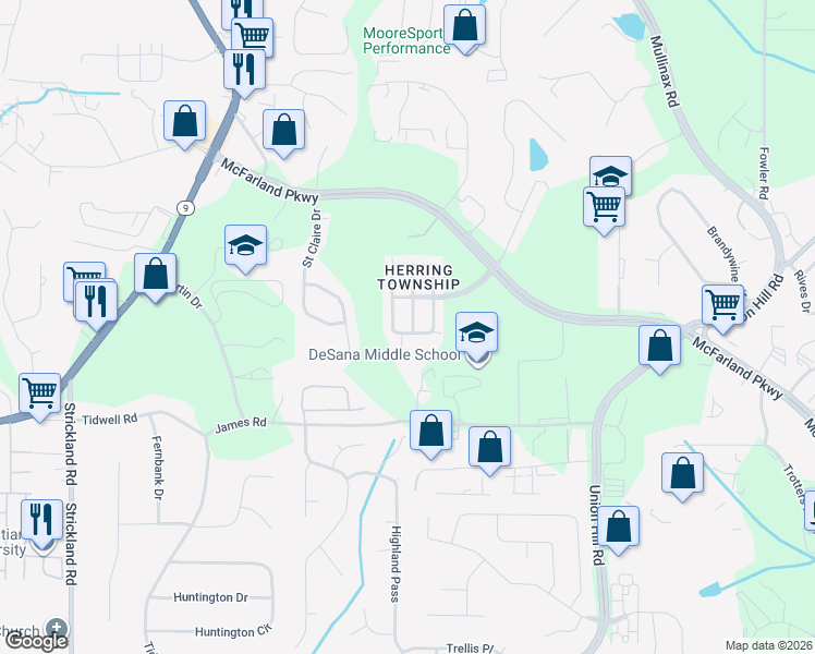 map of restaurants, bars, coffee shops, grocery stores, and more near 810 Middleton Place in Alpharetta