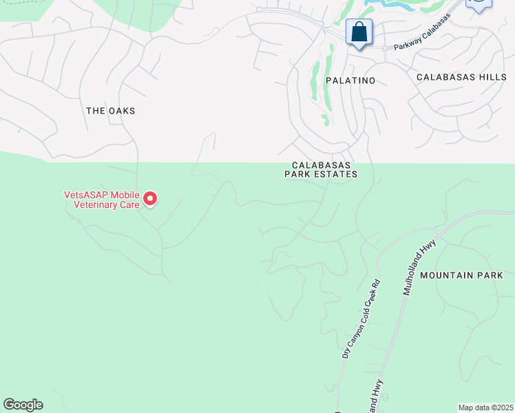 map of restaurants, bars, coffee shops, grocery stores, and more near 24981 Normans Way in Calabasas