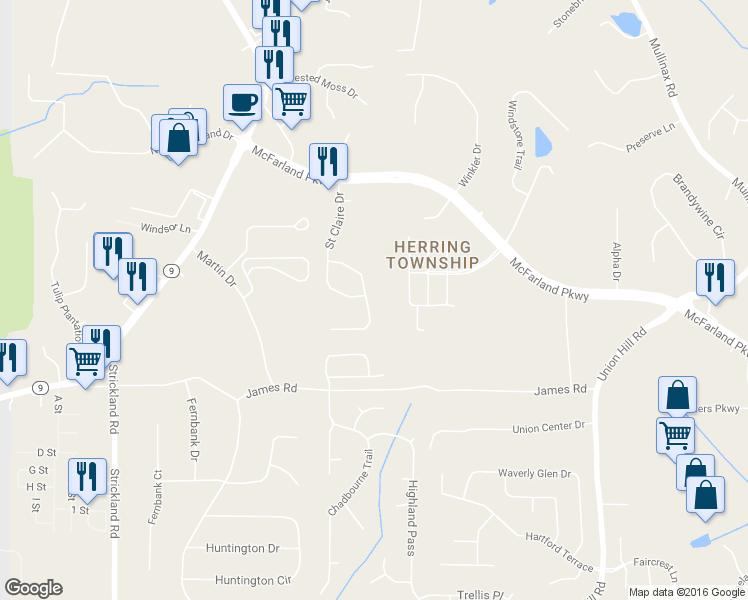 map of restaurants, bars, coffee shops, grocery stores, and more near 413 Grayson Way in Alpharetta