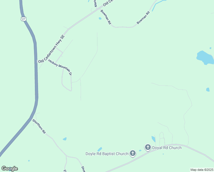 map of restaurants, bars, coffee shops, grocery stores, and more near 22 Hickory Mountain Drive in Cedartown