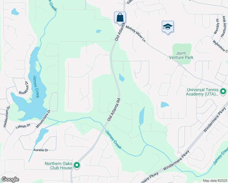 map of restaurants, bars, coffee shops, grocery stores, and more near 2182 Old Atlanta Road in Cumming
