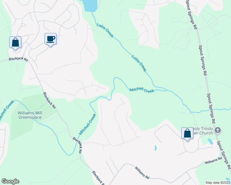 map of restaurants, bars, coffee shops, grocery stores, and more near 6342 Clearbrook Drive in Flowery Branch