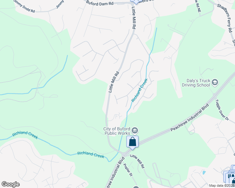 map of restaurants, bars, coffee shops, grocery stores, and more near 1822 Millwood Park Northeast in Buford