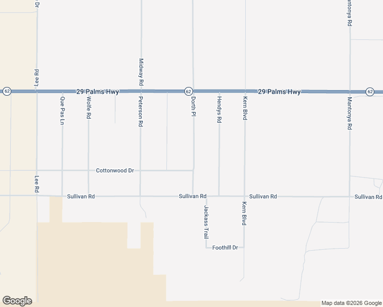 map of restaurants, bars, coffee shops, grocery stores, and more near Dorth Place in Twentynine Palms