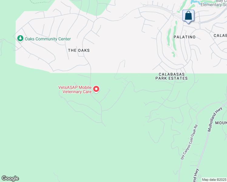 map of restaurants, bars, coffee shops, grocery stores, and more near 25232 Prado Del Misterio in Calabasas