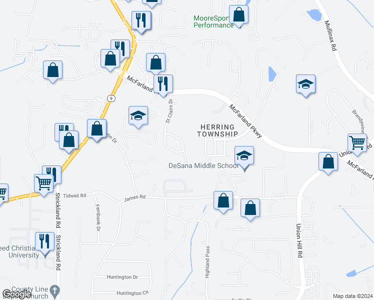 map of restaurants, bars, coffee shops, grocery stores, and more near 403 Grayson Way in Alpharetta