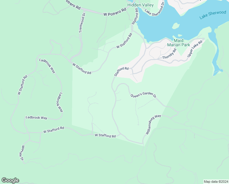 map of restaurants, bars, coffee shops, grocery stores, and more near 2 Queen's Garden Drive in Westlake Village