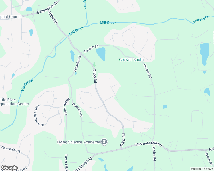 map of restaurants, bars, coffee shops, grocery stores, and more near 617 Hickory Creek Lane in Woodstock