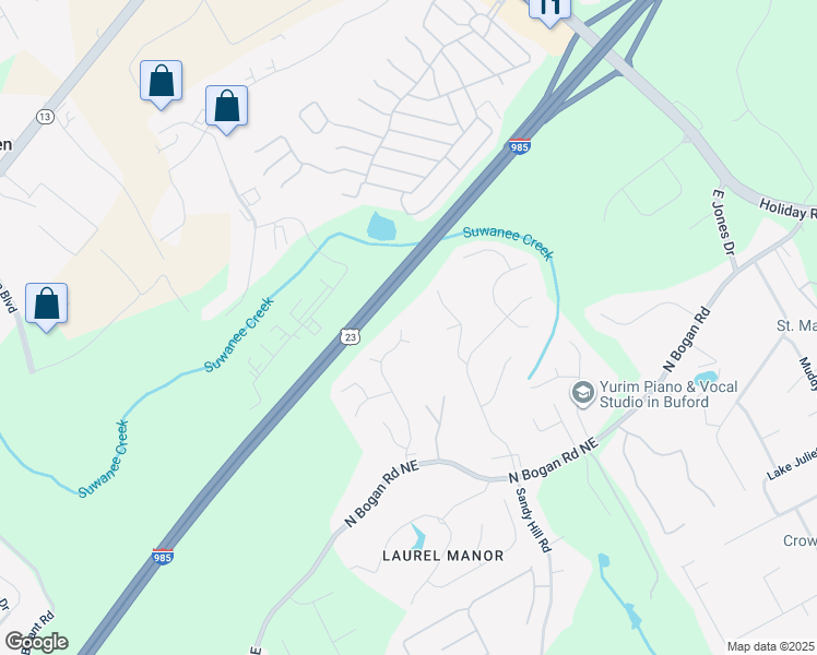 map of restaurants, bars, coffee shops, grocery stores, and more near 4779 Bogan Meadows Drive in Buford