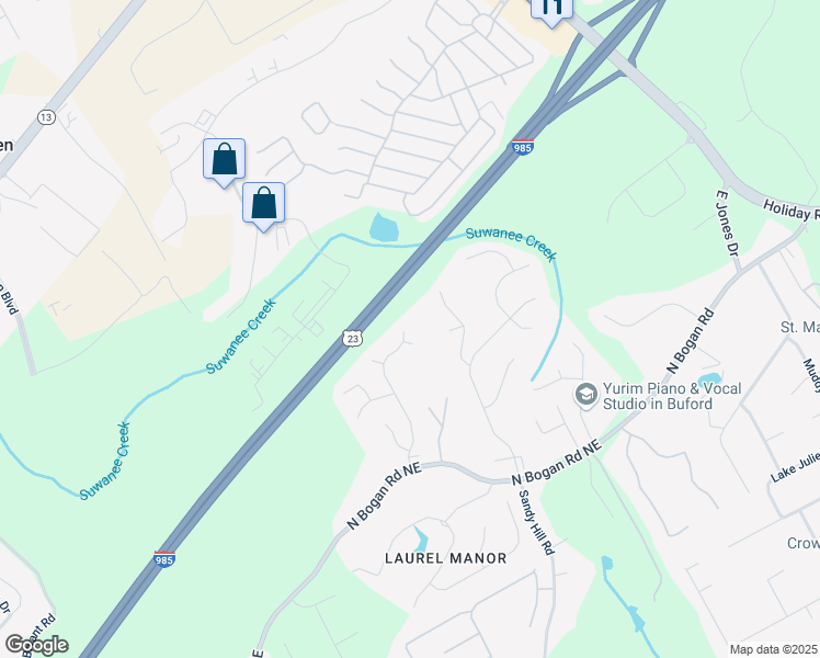 map of restaurants, bars, coffee shops, grocery stores, and more near 4779 Bogan Meadows Drive in Buford