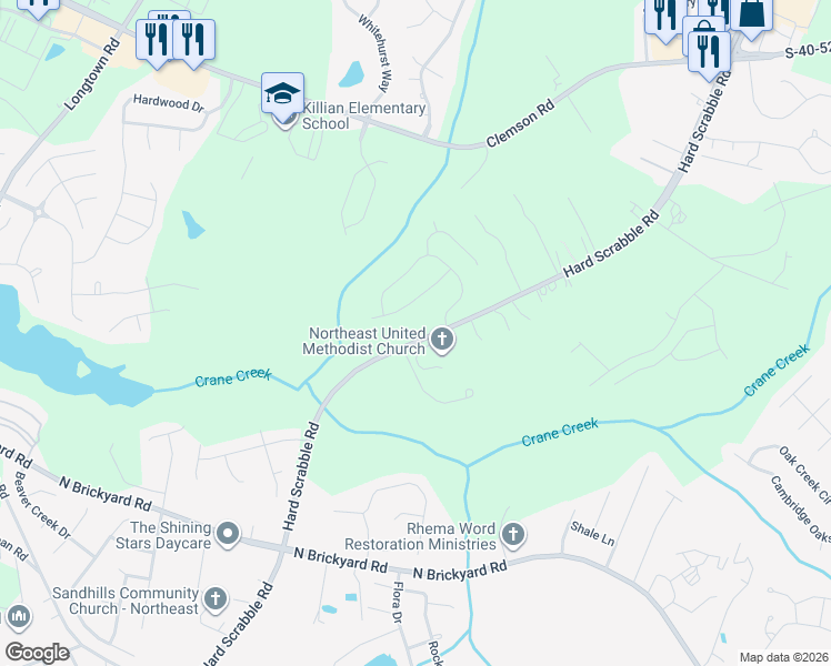 map of restaurants, bars, coffee shops, grocery stores, and more near 349 Hester Court in Columbia