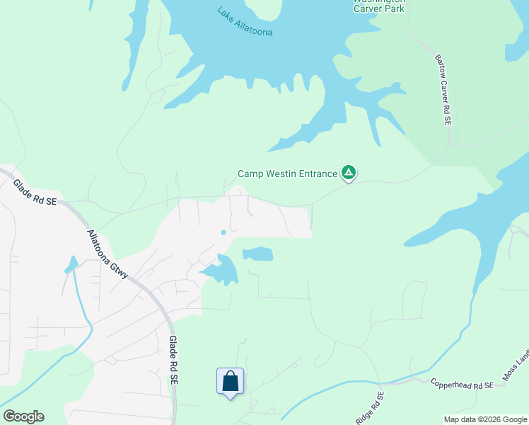 map of restaurants, bars, coffee shops, grocery stores, and more near 4291 Bartow Carver Road Southeast in Acworth