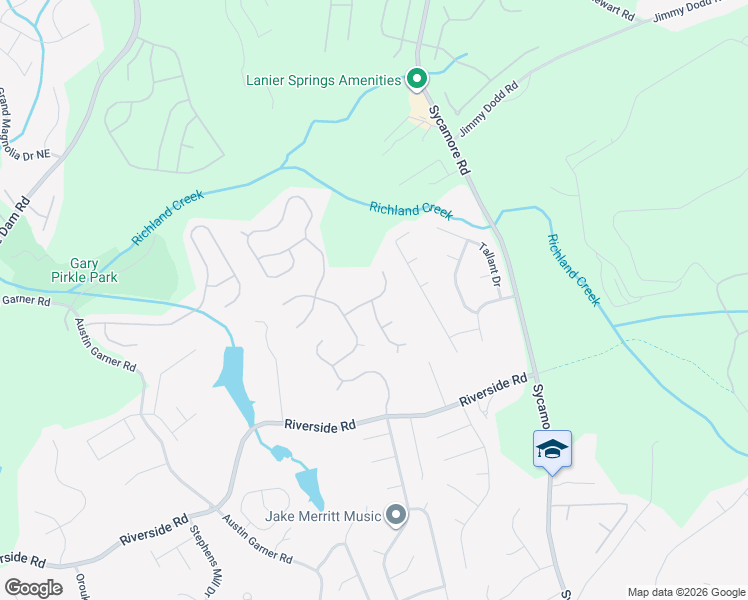 map of restaurants, bars, coffee shops, grocery stores, and more near 954 Laurel Green Lane Northeast in Sugar Hill