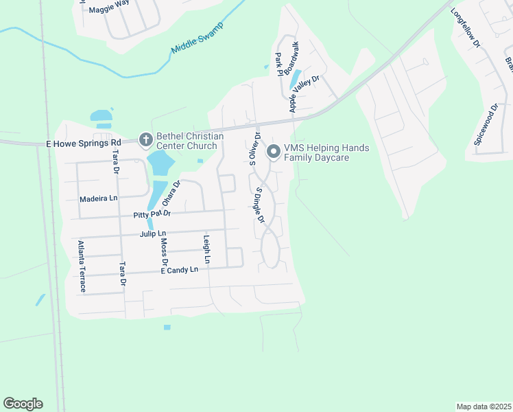 map of restaurants, bars, coffee shops, grocery stores, and more near 3216 South Dingle Drive in Florence