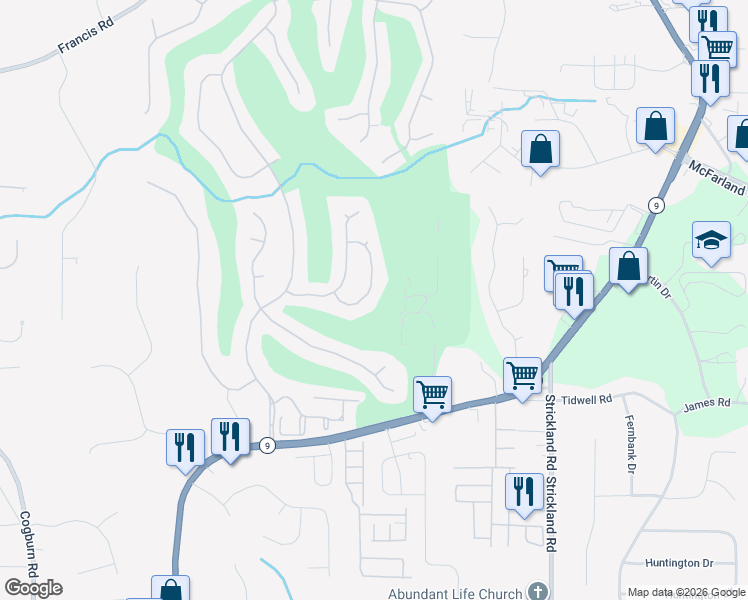 map of restaurants, bars, coffee shops, grocery stores, and more near 14455 18th Fairway in Alpharetta