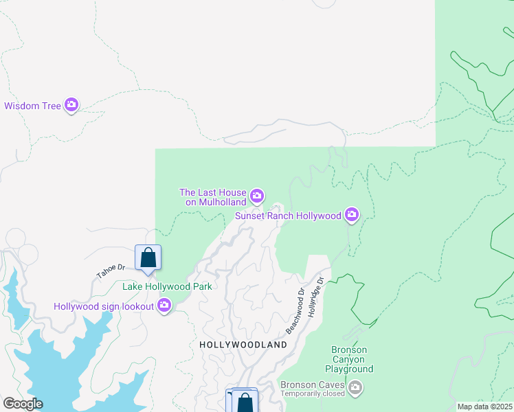 map of restaurants, bars, coffee shops, grocery stores, and more near 6101 Mulholland Highway in Los Angeles