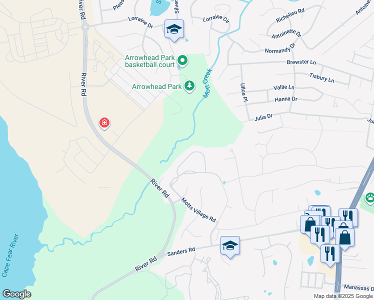 map of restaurants, bars, coffee shops, grocery stores, and more near 229 Fayemarsh Road in Wilmington
