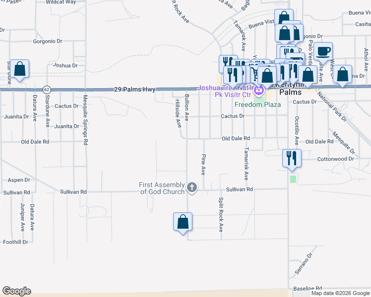 map of restaurants, bars, coffee shops, grocery stores, and more near in TWENTYNIN PLM