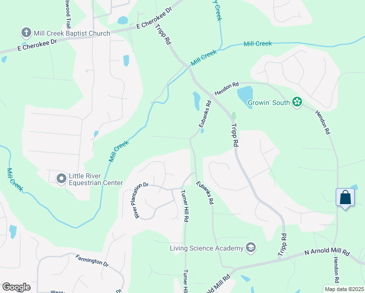 map of restaurants, bars, coffee shops, grocery stores, and more near 103 Eubanks Court in Woodstock