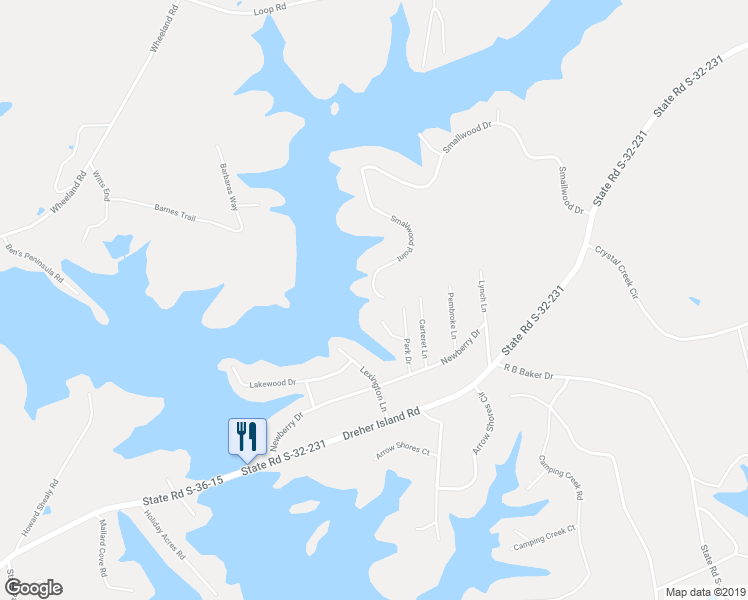 map of restaurants, bars, coffee shops, grocery stores, and more near 494 Smallwood Drive in Chapin