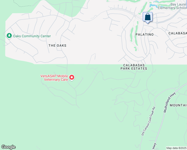 map of restaurants, bars, coffee shops, grocery stores, and more near 25251 Prado Del Grandioso in Calabasas