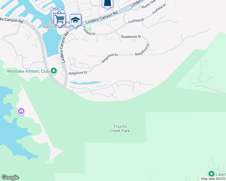 map of restaurants, bars, coffee shops, grocery stores, and more near 69 Little John Lane in Westlake Village
