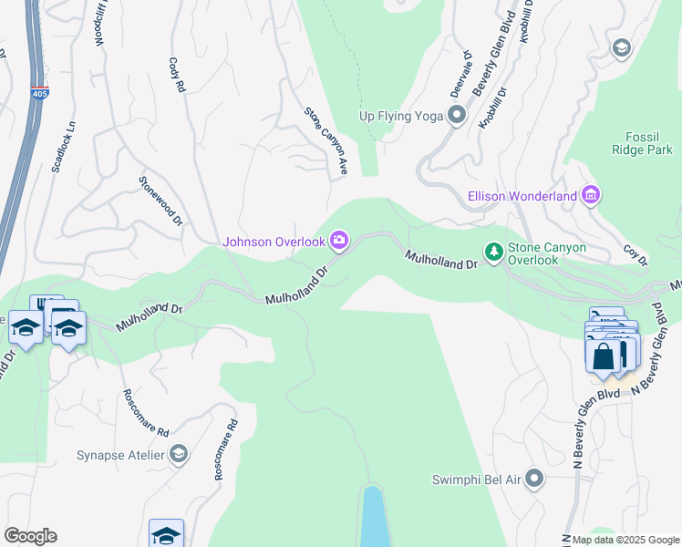 map of restaurants, bars, coffee shops, grocery stores, and more near 3170 Kings Court in Los Angeles