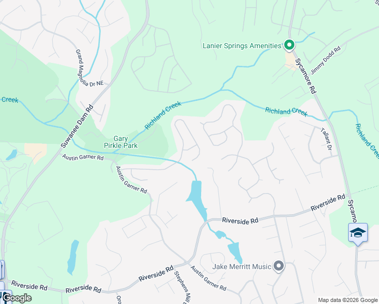 map of restaurants, bars, coffee shops, grocery stores, and more near 6907 Barker Station Walk Northeast in Sugar Hill