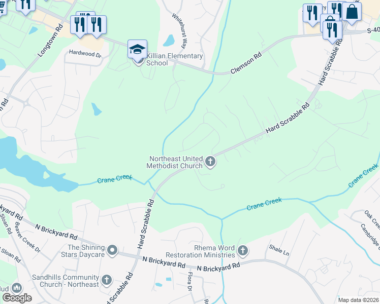 map of restaurants, bars, coffee shops, grocery stores, and more near 349 Hester Court in Columbia