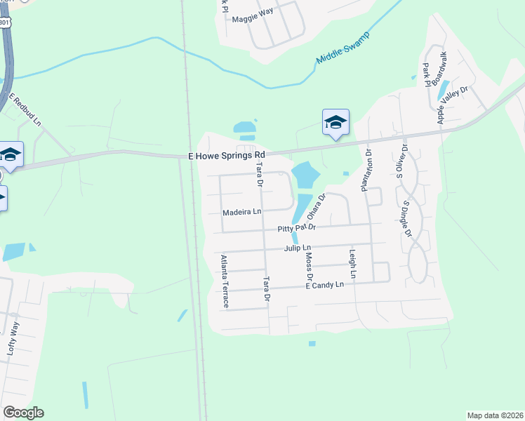 map of restaurants, bars, coffee shops, grocery stores, and more near 3305 Tara Drive in Florence