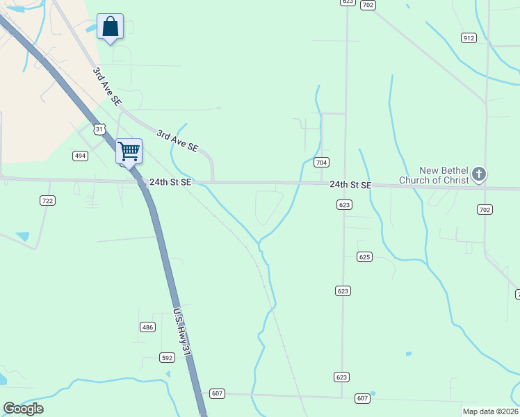 map of restaurants, bars, coffee shops, grocery stores, and more near 2957 Phelan Circle Southeast in Hanceville