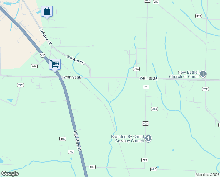 map of restaurants, bars, coffee shops, grocery stores, and more near 2957 Phelan Circle Southeast in Hanceville