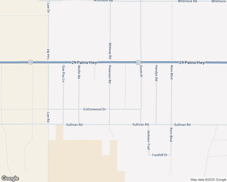 map of restaurants, bars, coffee shops, grocery stores, and more near 6667 Peterson Road in Twentynine Palms