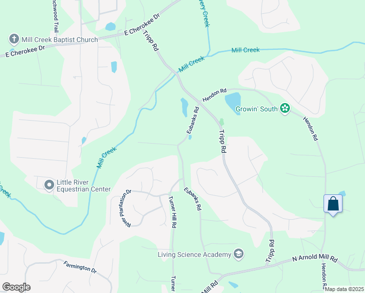 map of restaurants, bars, coffee shops, grocery stores, and more near 1986 Tripp Road in Woodstock