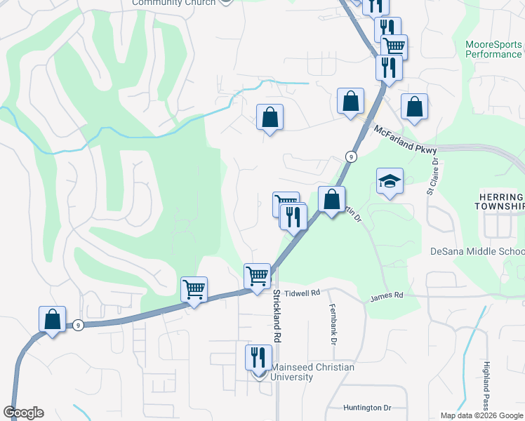map of restaurants, bars, coffee shops, grocery stores, and more near 6660 Tulip Garden Way in Alpharetta