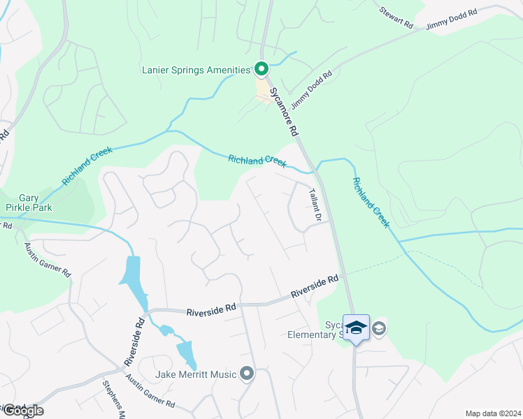 map of restaurants, bars, coffee shops, grocery stores, and more near 5950 April Drive Northeast in Buford