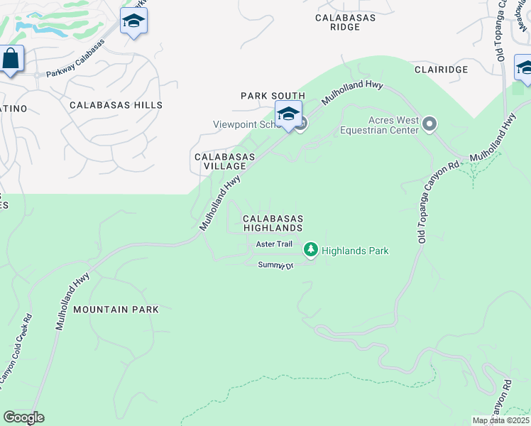 map of restaurants, bars, coffee shops, grocery stores, and more near 3537 Gladiola Drive in Calabasas