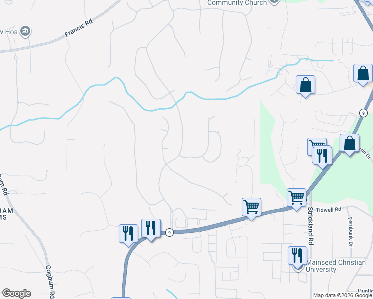 map of restaurants, bars, coffee shops, grocery stores, and more near 14415 Creek Club Drive in Alpharetta