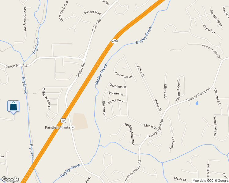 map of restaurants, bars, coffee shops, grocery stores, and more near 2670 Volaire Lane in Cumming