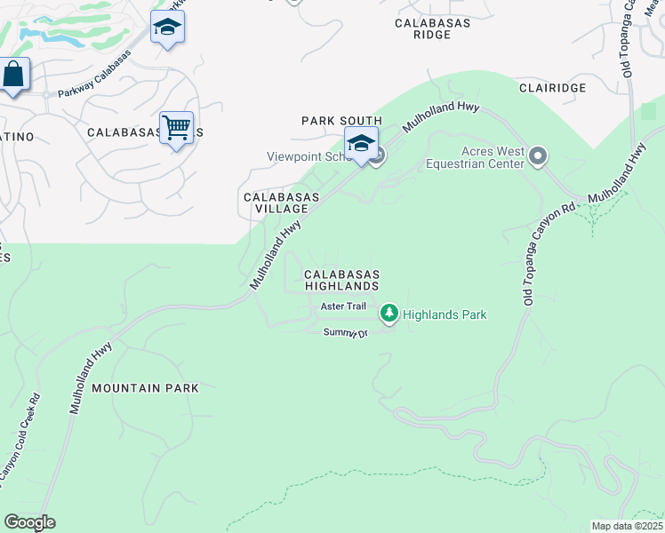 map of restaurants, bars, coffee shops, grocery stores, and more near 3537 Gladiola Drive in Calabasas