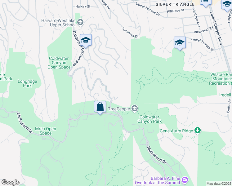 map of restaurants, bars, coffee shops, grocery stores, and more near 3160 Coldwater Canyon Avenue in Los Angeles