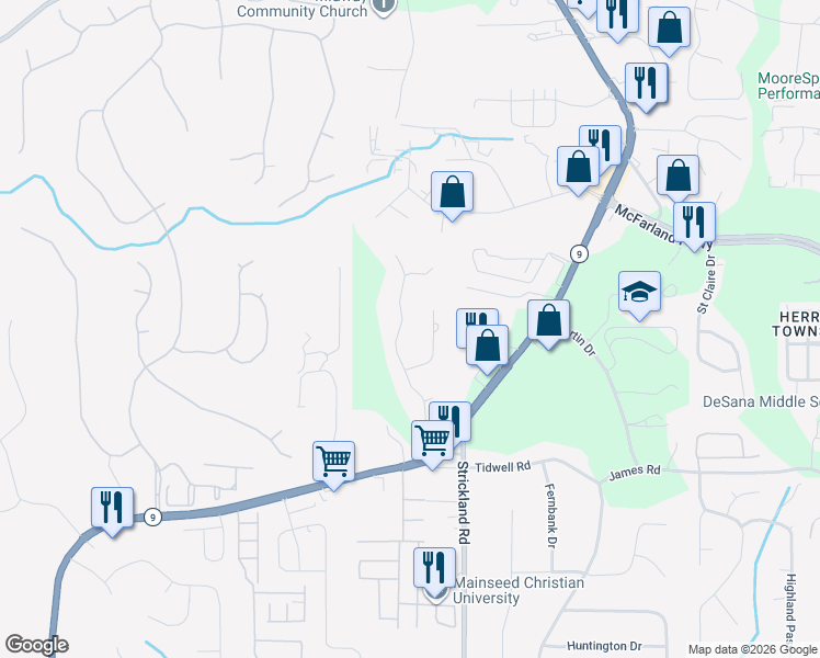 map of restaurants, bars, coffee shops, grocery stores, and more near 6660 Tulip Plantation Road in Alpharetta
