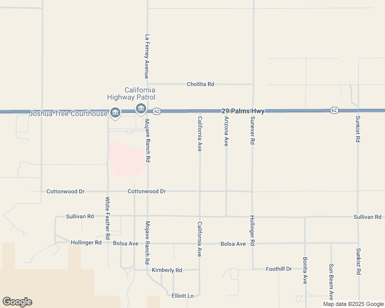 map of restaurants, bars, coffee shops, grocery stores, and more near California Avenue in San Bernardino County